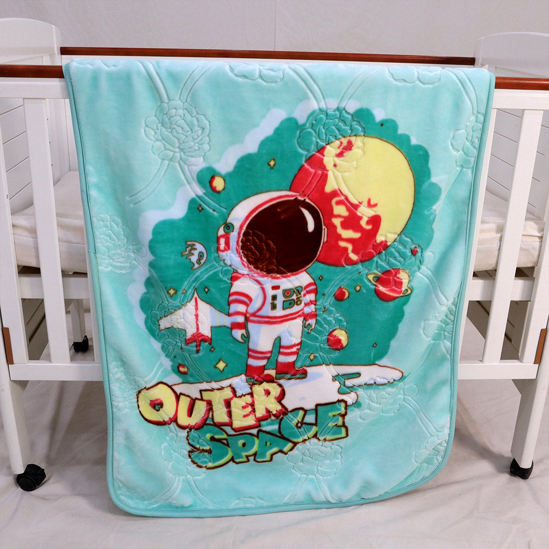 Tiny Tots Cot Cloudy Baby Blanket- Sea Green