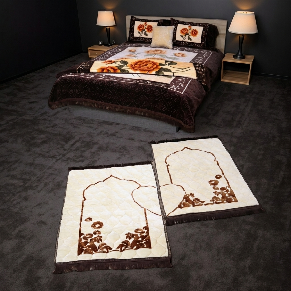 Blue Moon Bed Set 7 Pcs-Brown