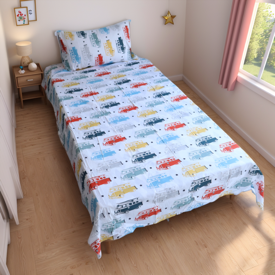 Pluto Kids Bedsheets Junior Size - Bedtime Bus