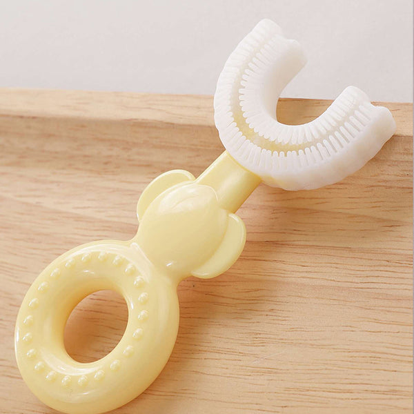 U shaped Baby Toothbrush- Yellow