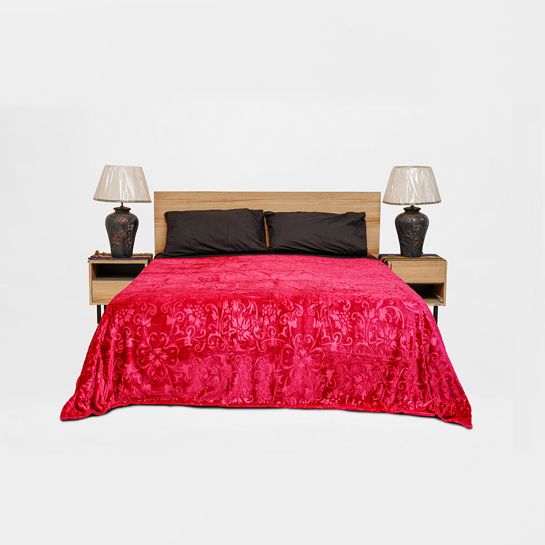 Mansion AC Blanket Flannel Double Bed- Maroon