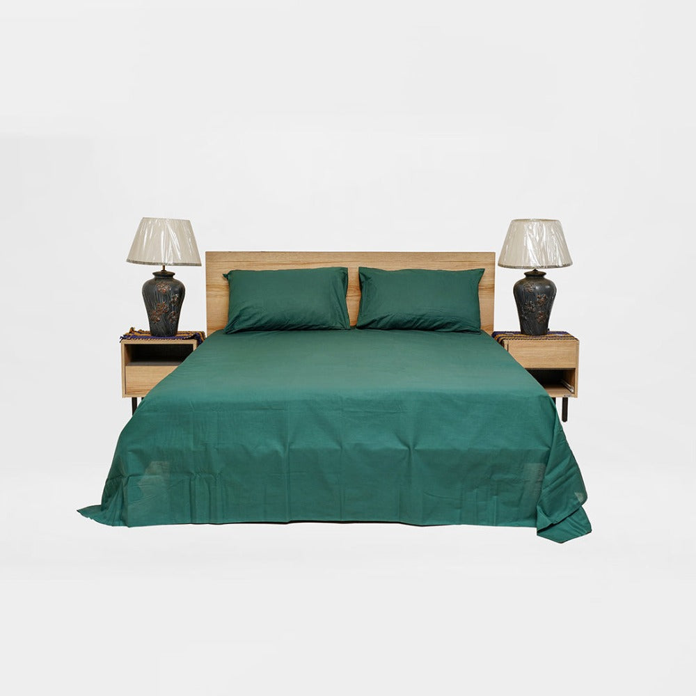 Blissful Bedsheets Double Bed (Solid Dyed) - Green