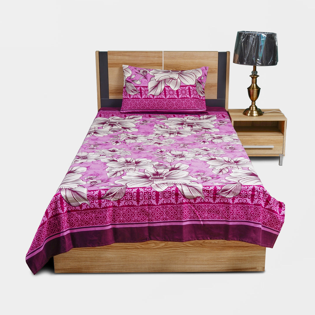 Printed Fantasy Single Bed Sheets - Purple