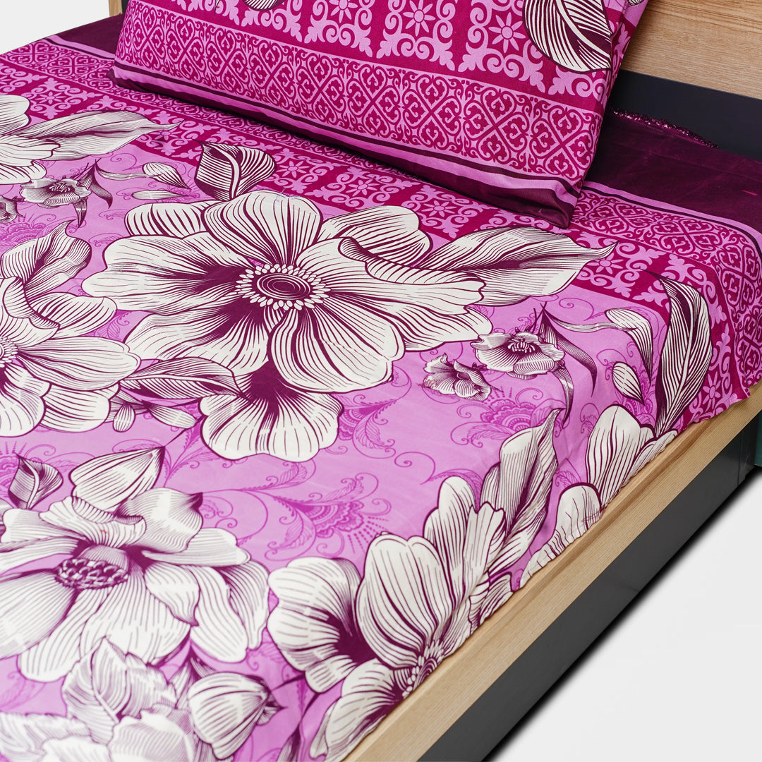 Printed Fantasy Single Bed Sheets - Purple