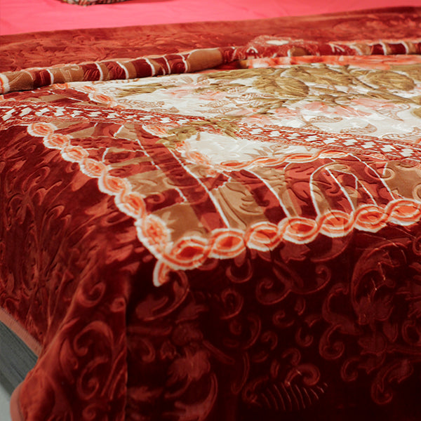 Orchid Blanket Double Bed - Maroon