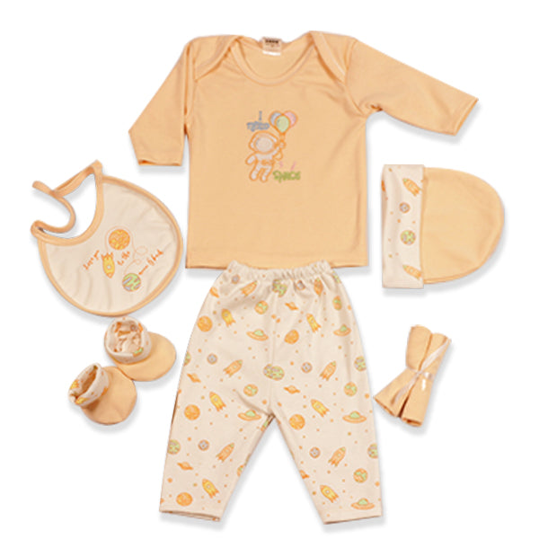 Gift Set for Newborn Baby- 7 pieces Gift Set- Baby Boo Peach