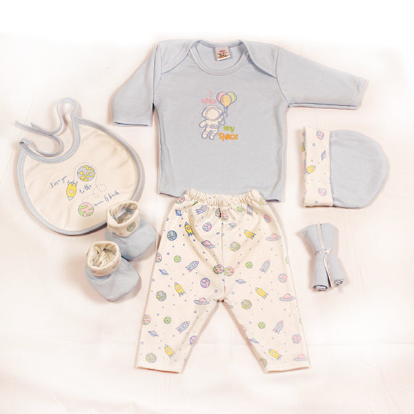 Newborn Babies Gift Set- 7 pieces Gift Set- Baby Boo Blue