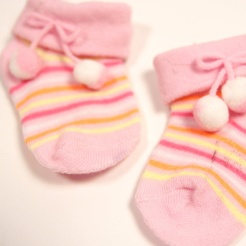 Baby Socks Mom's Hug - Pink Stripes