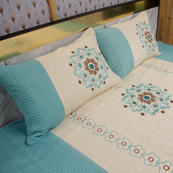Quilted Bed Sheet - Light Blue - Pristine