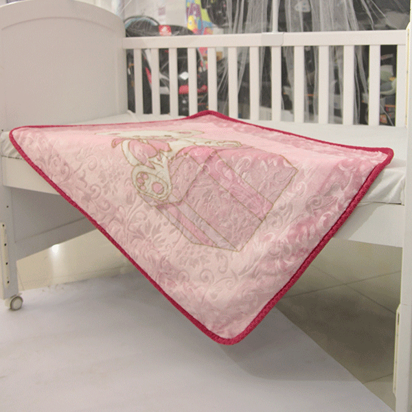 Kitten Cot Baby Blanket Pink