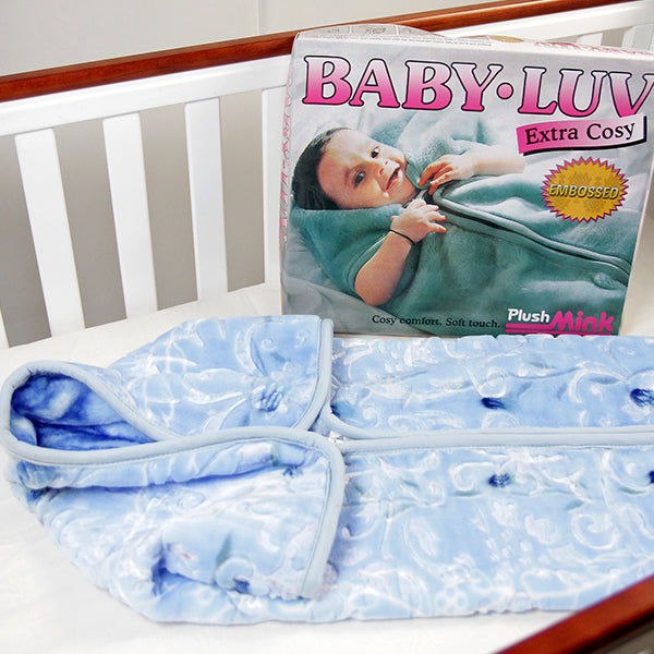 Zipper Baby Blanket Baby Luv- Light Blue