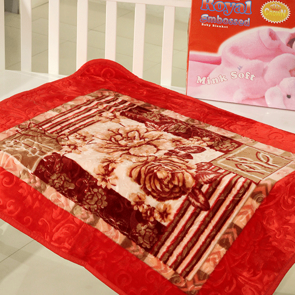 Baby Blanket Royal Embossed - Cherry Color