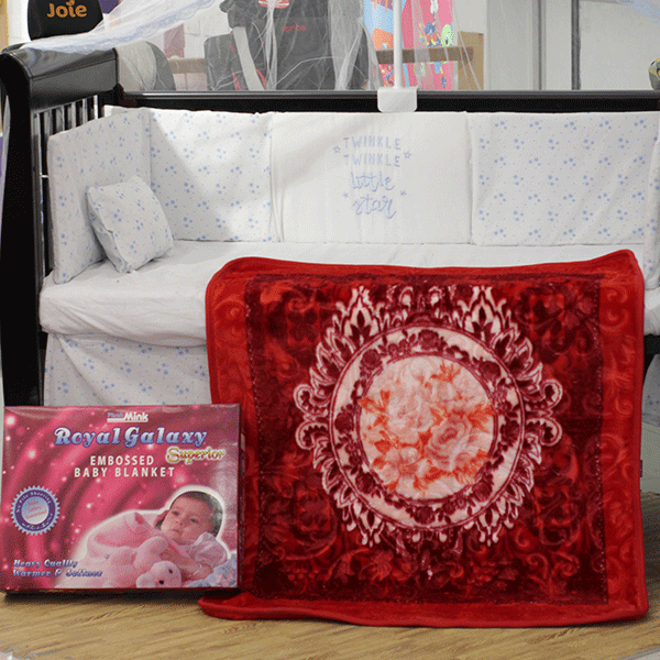 Royal Galaxy Embossed Baby blanket  - Red