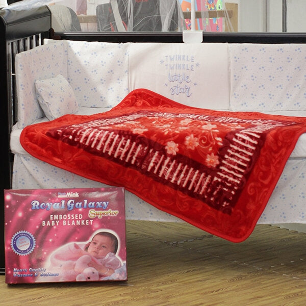 Royal Galaxy Embossed Baby blanket  - Rose