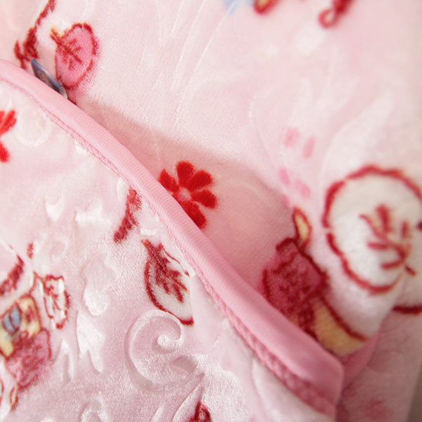 Teddy Sheddy Hooded Baby Blanket -Pink