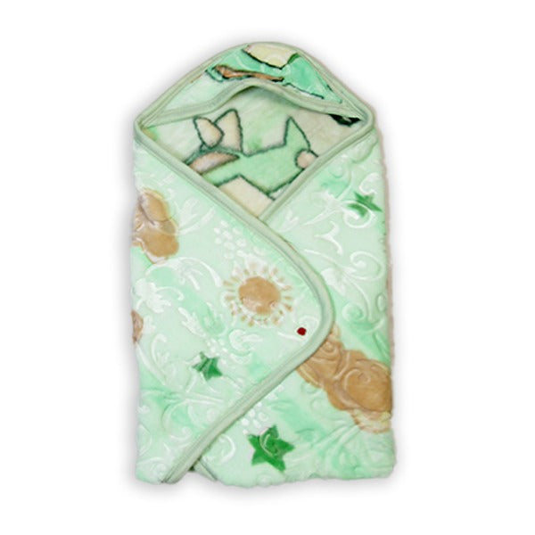 Baby Chic Hooded Baby Blanket- Mint