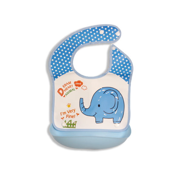 Baby Silicone Bibs - Mom's Hug- Blue