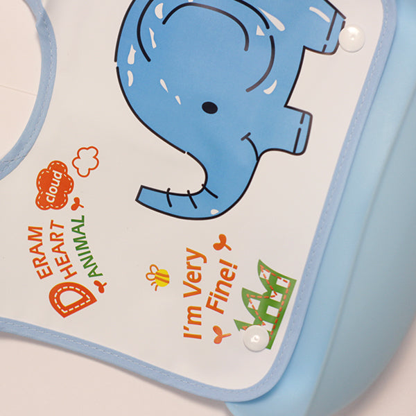 Baby Silicone Bibs - Mom's Hug- Blue